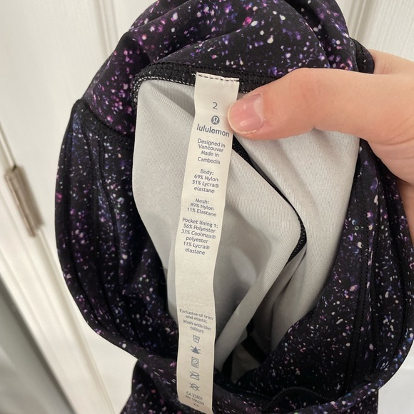 Lululemon Train Times Legging Purple Galaxy Crystalline Multi Mesh Size 2 - Picture 6 of 6